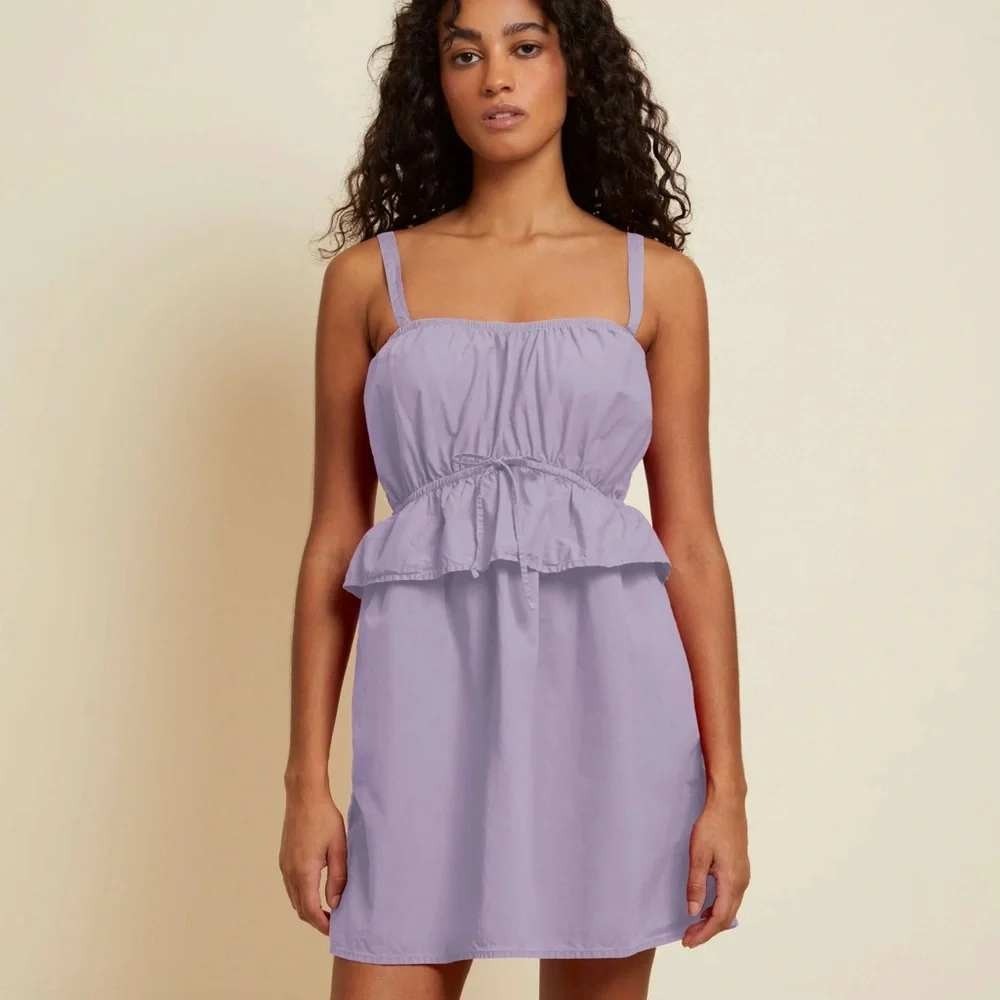 Nation LTD Lavender Purple Pima Cotton Peplum‎ Truly Mini Dress Size Medium